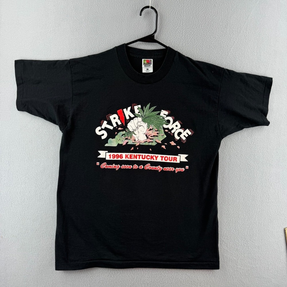 Vintage Weed Shirt Mens Large 90s Single Stitch Kentucky‎ Strike Force USA